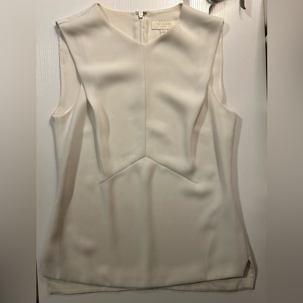 Ted Baker white sleeveless blouse sz 0 chic